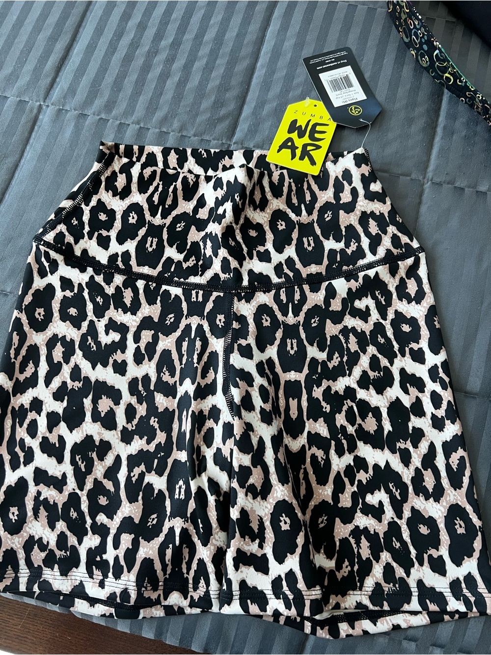 Zumba Fitness Beige and Black Leopard Print Athletic Skort